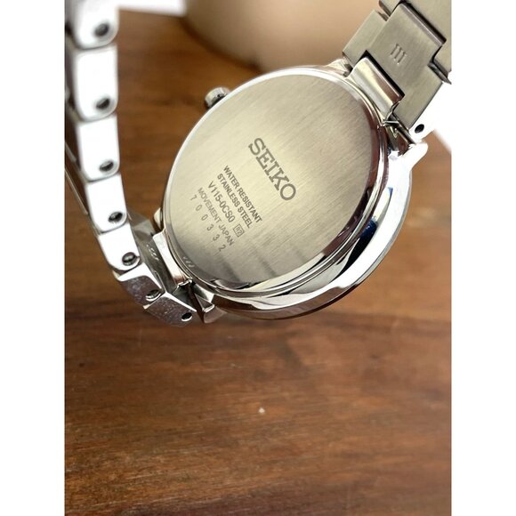 Seiko Women's Watch SUP385 Solar Blue Dial Silver Stainless Steel 28mm - Picture 7 of 14